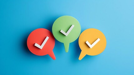 Customer Feedback Collection  A speech bubble with check marks