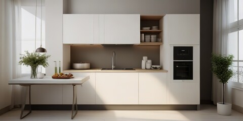 modern kitchen interior with kitchen