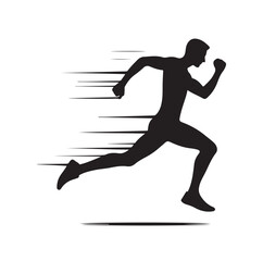 Running Human Silhouette vector illustration