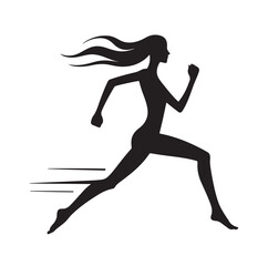 Running Human Silhouette vector illustration