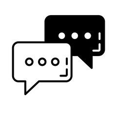 Fototapeta premium Chat conversation messanger Flat Outline Icon