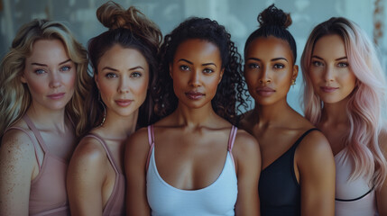 Obraz premium Different body types of women standing side by side. 