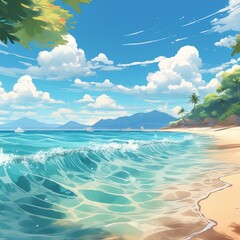 波、打ち寄せる。