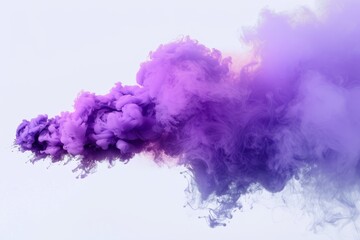 From the middle of the bluish-pink smoke, white clouds erupt, fly up and mix with the total mass.. Beautiful simple AI generated image in 4K, unique.