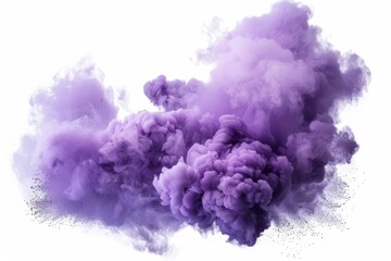 Fototapeta premium Multicolored smoke puff cloud design elements on a dark background - generative ai . Beautiful simple AI generated image in 4K, unique.