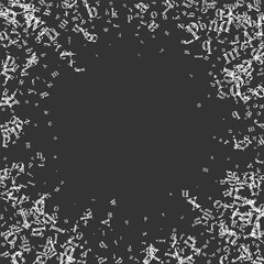 Obraz premium Falling letters of English language. White chalk