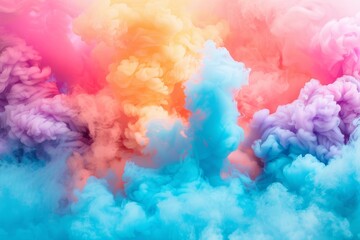 Fototapeta premium colorful vibrant smoke bomb explosion clouds in the shape of a heart - on transparent background . Beautiful simple AI generated image in 4K, unique.