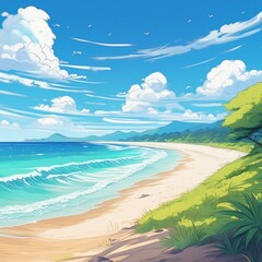 誰もいない静かな浜辺