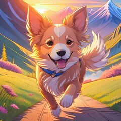 夕日に照らされながら駈ける。