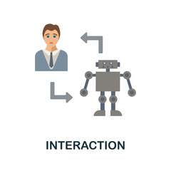 Interaction flat icon. Colored sign from machine learning collection. Creative Interaction icon illustration for web design, infographics and more