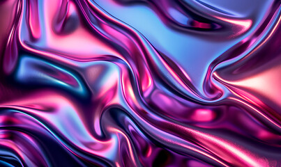 Obraz premium Shiny fabric with a purple and blue iridescent texture