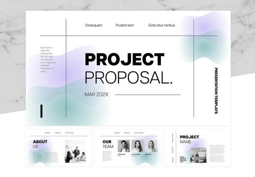 Purple And Blue Business Project Proposal