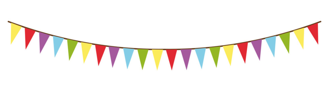 recommend clip art: Carnival colored garlands and bunting Flags. Vector illustration isolated on white background.
