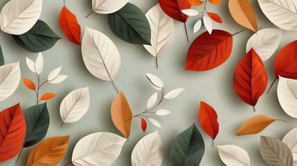 Abstract background of colorful nature scenes featuring vibrant floral patterns of autumn foliage displaying an array of warm and rich colors that epitomize the beauty of the fall season
