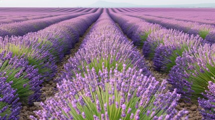Obraz premium Abstract background of colorful nature scenes featuring vibrant floral patterns of lavender fields where the purple blooms stretch out creating a vast and aromatic landscape Illustration, Image, ,