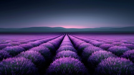 Fototapeta premium Abstract background of colorful nature scenes featuring vibrant floral patterns of lavender fields where the purple blooms stretch out creating a vast and aromatic landscape Illustration, Image, ,