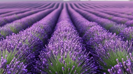 Naklejka premium Abstract background of colorful nature scenes featuring vibrant floral patterns of lavender fields where the purple blooms stretch out creating a vast and aromatic landscape Illustration, Image, ,