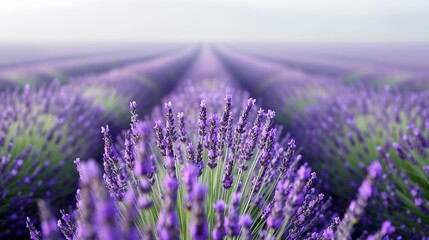 Obraz premium Abstract background of colorful nature scenes featuring vibrant floral patterns of lavender fields where the purple blooms stretch out creating a vast and aromatic landscape Illustration, Image, ,