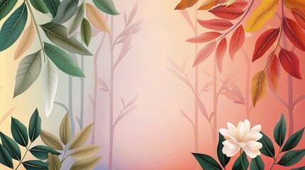Abstract background of colorful nature scenes featuring vibrant floral patterns showcasing a rainbow forest where the foliage displays a breathtaking spectrum of colors Illustration, Image, ,