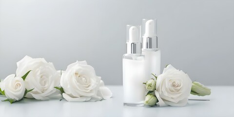 White skincare serum made from natural ingredients or chemicals for skin care. Concept Skincare Trends, Natural Ingredients, Chemical Skincare, Treatment Serums, Healthy Skin Care