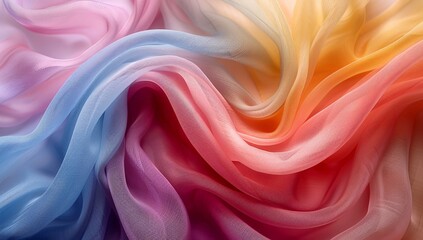 Obraz premium swirl of fabric in rainbow colors