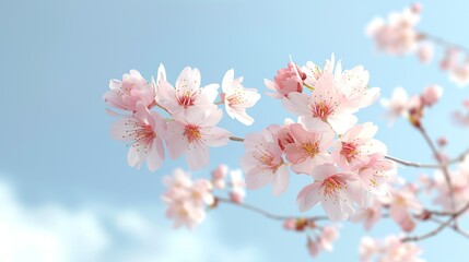Abstract background of colorful nature scenes with vibrant floral patterns illustrating cherry blossoms in full bloom where the delicate pink flowers create a captivating and serene scene