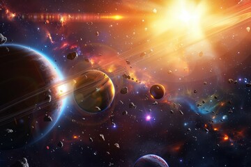 A majestic view of Saturn with its rings