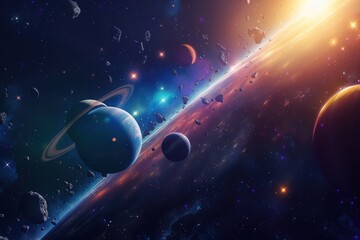 A majestic view of Saturn with its rings