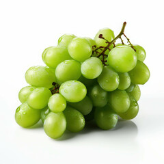 Fresh Bunch of Green Grapes with Dew Drops, Showcasing the Natural Juiciness and Freshness of the Fruit