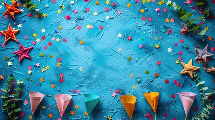 colorful confetti on the background