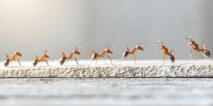 Ant lifecycle stages showcasing key developmental milestones in ant colony progression. Concept Egg, Larva, Pupa, Adult, Queen