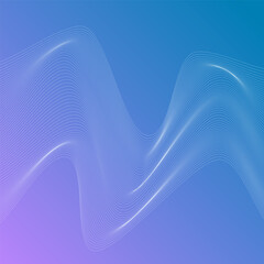 ABSTRACT WHITE WAVY LINES PATTERN GRADIENT BLUE PURPLE COLOR BACKGROUND. GOOD FOR POSTER, WALLPAPER, COVER, FRAME, FLYER, SOCIAL MEDIA, GREETING CARD