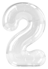 Number letter 2 transparent white appliance.