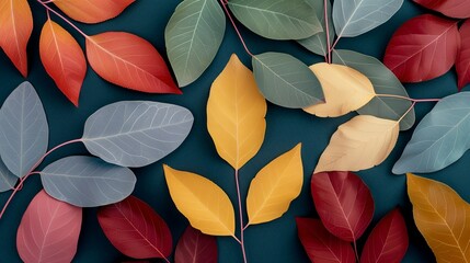 Abstract background of colorful nature scenes featuring vibrant floral patterns of colorful leaves that display a range of shades creating a lively and dynamic visual experience Illustration, Image,