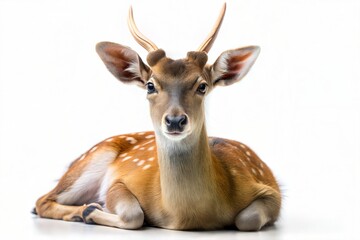 Fototapeta premium red deer isolated in a white background