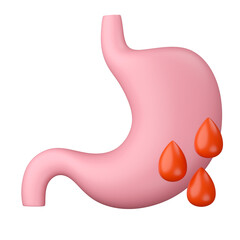Fototapeta premium Bleeding stomach 3D cartoon illustration