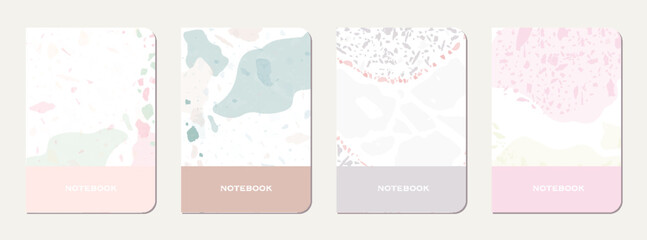 School diary cover design. Terrazzo abstract