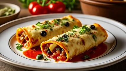  Deliciously baked lasagna rolls ready to be savored