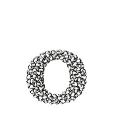 Obraz premium Symbol made of black volleyballs. letter o
