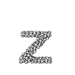 Symbol made of black volleyballs. letter z