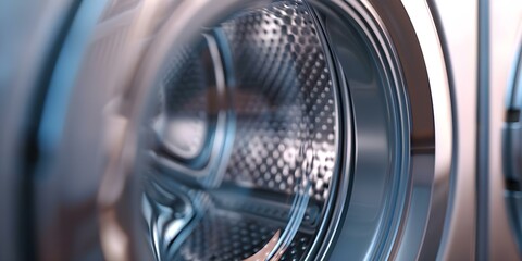 Capturing the Brand Logo on a Washing Machine with a Metallic Texture. Concept Product Photography, Brand Identity, Metallic Finish, Commercial Imagery