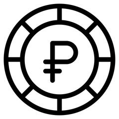 Philippine Peso, coin, currency, money, cash Icon