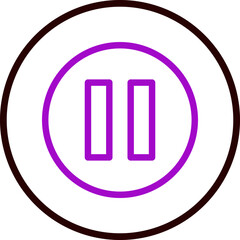 Pause Vector Line Purple Circle black