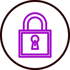 Padlock Vector Line Purple Circle black