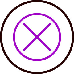 Cancel Vector Line Purple Circle black