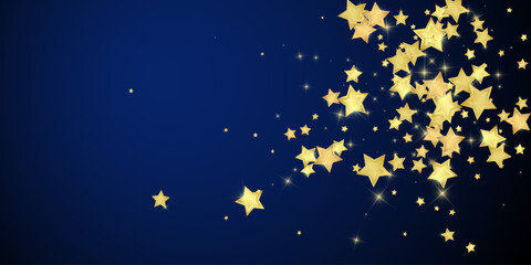 Naklejka premium Magic stars vector overlay. Gold stars scattered
