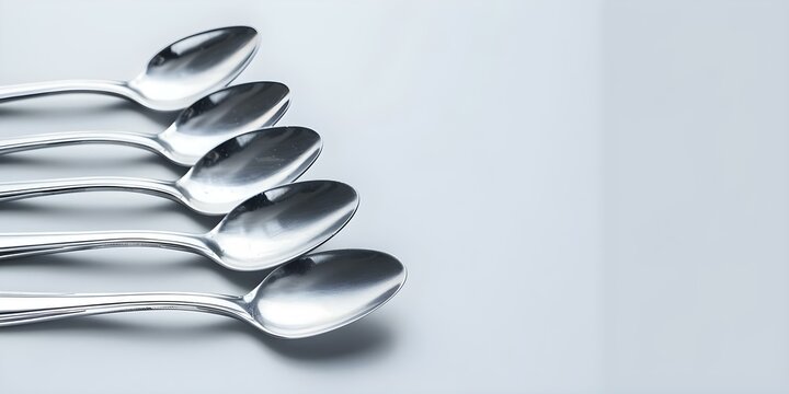 Shiny metal spoons neatly stacked - a must-have for your kitchenware collection. Concept Home Decor, Kitchen Essentials, Cooking Utensils, Metallic Finish, Neat Stacking