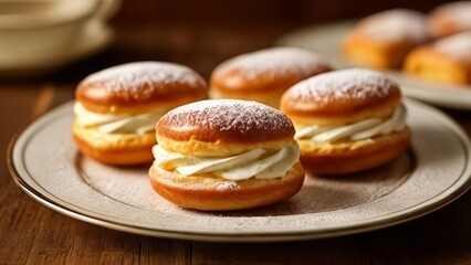  Deliciously tempting creamfilled pastries dusted with powdered sugar