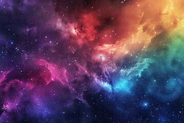 Obraz premium Generative ai on theme of beautiful tranquil landscape with magical bright rainbow at cloudy sky