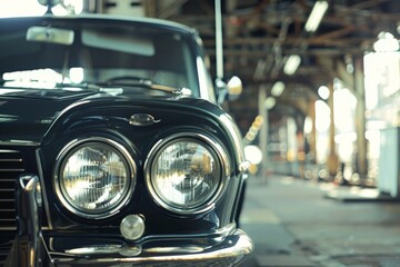Fototapeta premium headlights close-up, car dealership, auto theme. Beautiful simple AI generated image in 4K, unique.